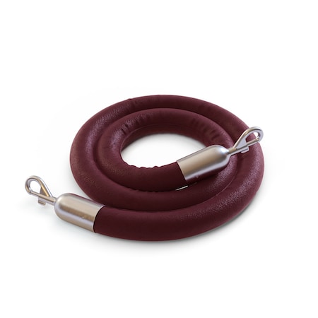 Naugahyde Rope Maroon With SatinStainless Snap Ends 10ft.Cotton Core